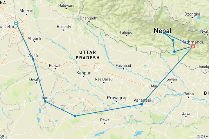 Karte von Bilder von Indien & Nepal