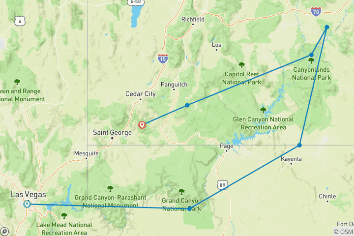 Map of Utah's Mighty 5 National Parks | Tours of Distinction