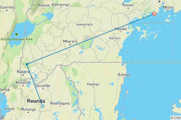Carte du circuit Rwanda/Ouganda : Safari gorilles
