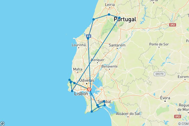 Map of Portugal Highlights in 3 Days - Private Tour