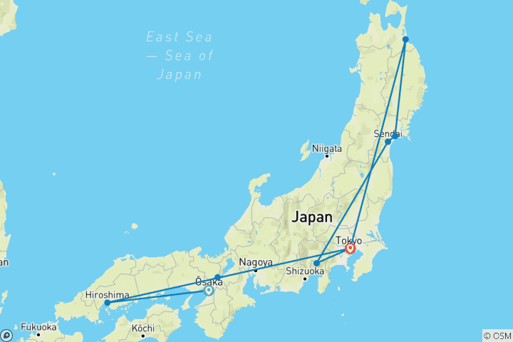 Map of Majestic Japan (11 Days)