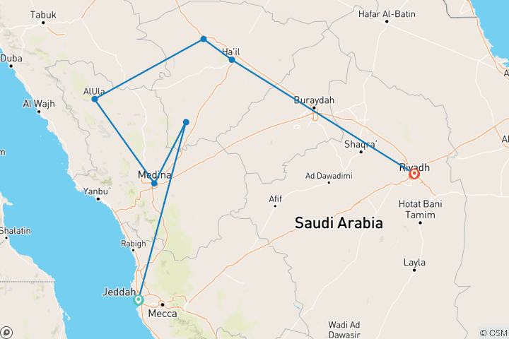 Map of On The Traces of History - Self Drive Tour