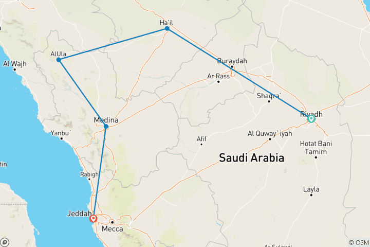 Karte von Saudi-Arabien im Detail