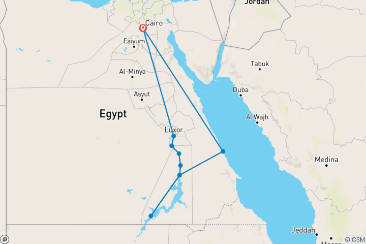 Carte du circuit Égypte - Égypte pharaonique, lac Nasser et mer Rouge