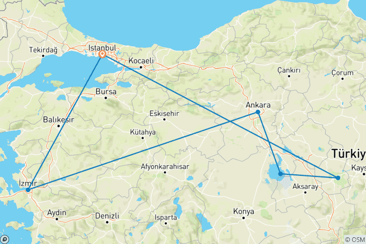Mapa de Turquía en una cáscara de nuez 7 días