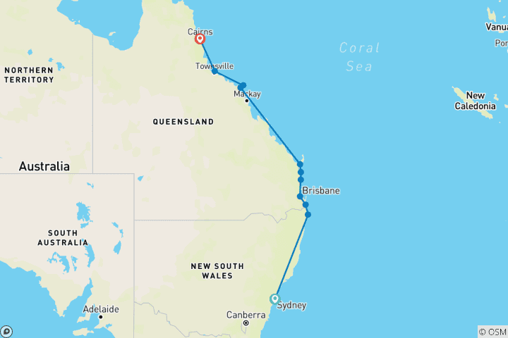 Map of Welcome to Australia: East Coast