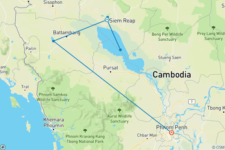 Map of Cambodia Legacy 9 Days