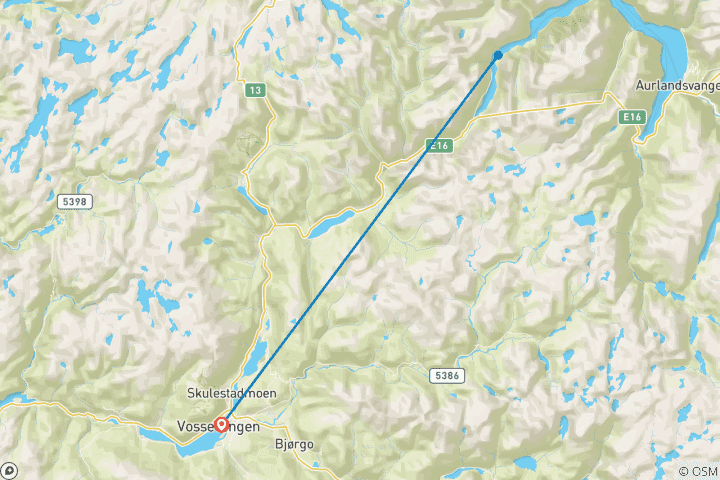 Carte du circuit FORFAIT D'AVENTURE DE 5 JOURS DANS LES FJORD DE LA NORVEGE