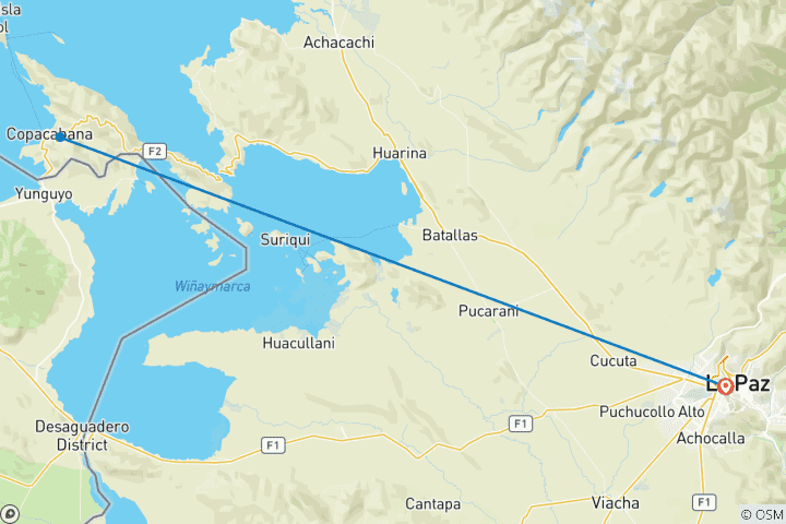 Kaart van La Paz & het Titicacameer – startpakket – 6 dagen