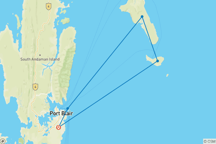 Map of Andaman Tour With Neil Islands