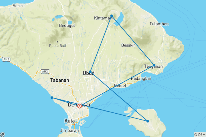 Map of Explore Paradise: 7-Day Bali Tour Discover Nusa Penida, Mt. Batur, Temple And Waterfall