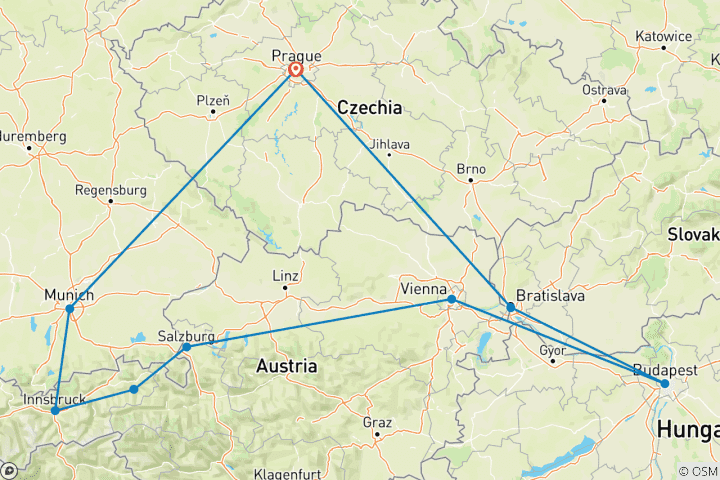 Mapa de Primer Anillo europeo 8 días