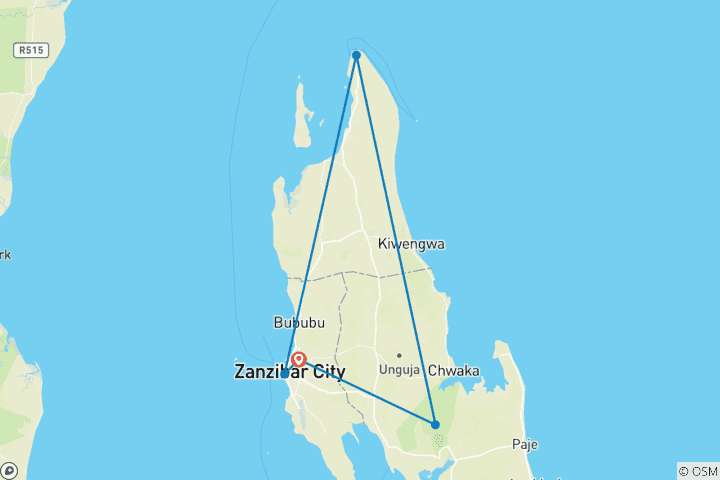 Map of Zanzibar Beach life