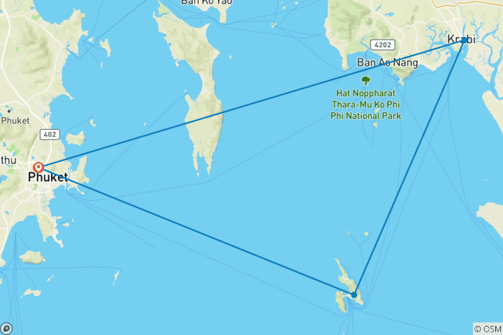 Carte du circuit Thai Island Hopper West - Plus, 8 jours