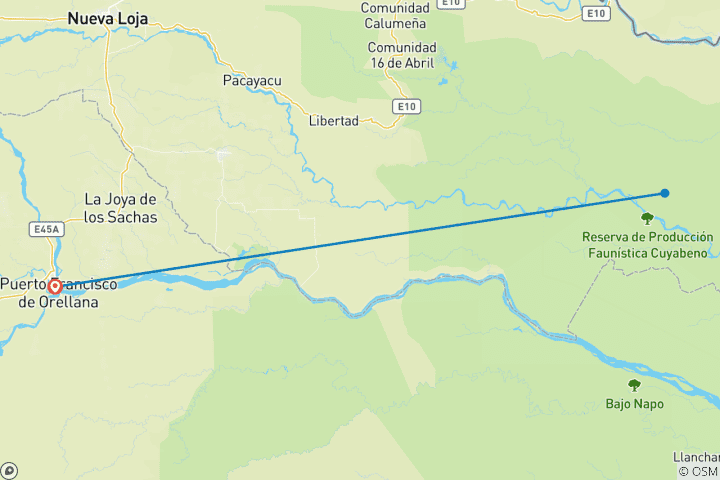 Map of Deep Rainforest Expedition to Lagartococha & Zancudococha