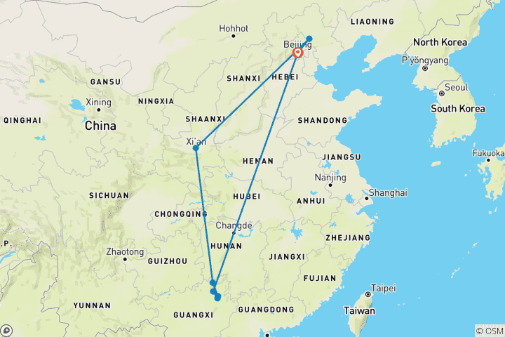 Map of Walking the Charms of China - Privately Guided