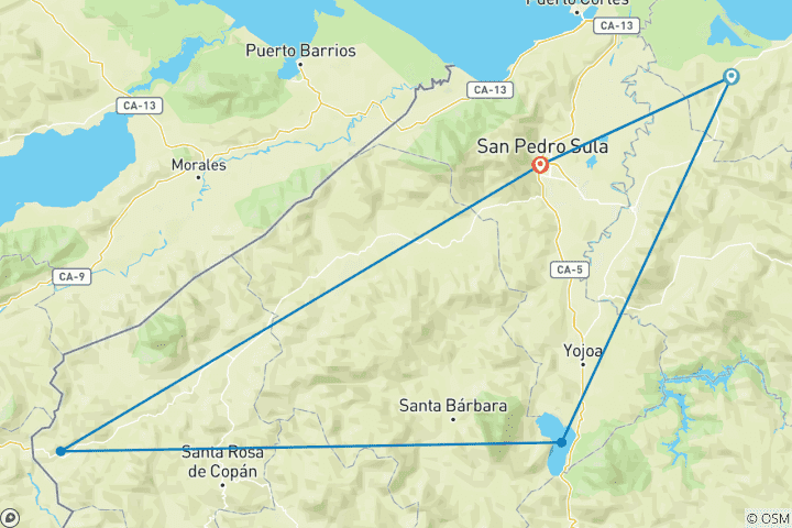 Carte du circuit Le Honduras pour les débutants