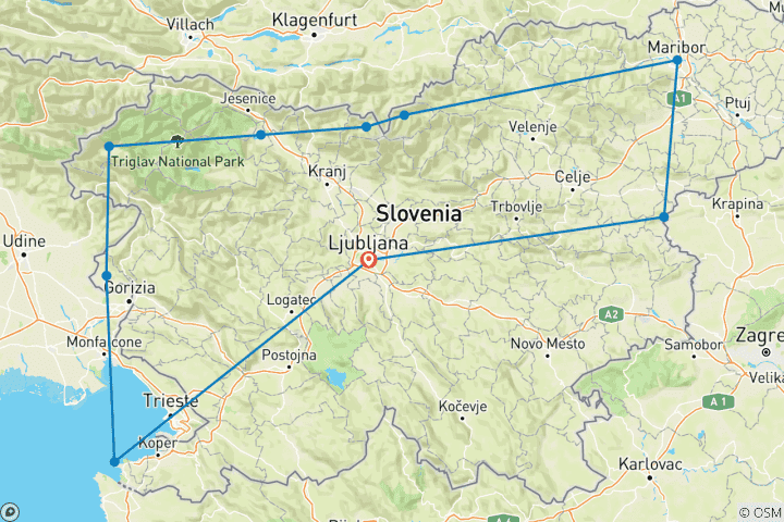 Map of All Around Slovenia Tour