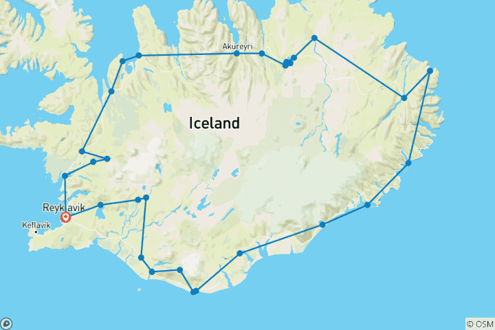 Map of Route périphérique de l'Islande - 6 jours