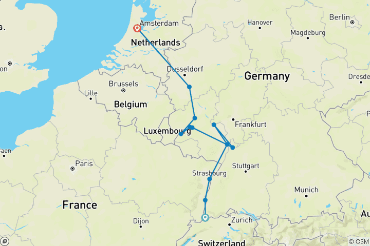 Map of Rhine & Moselle Delights (Wine Cruise) 2025