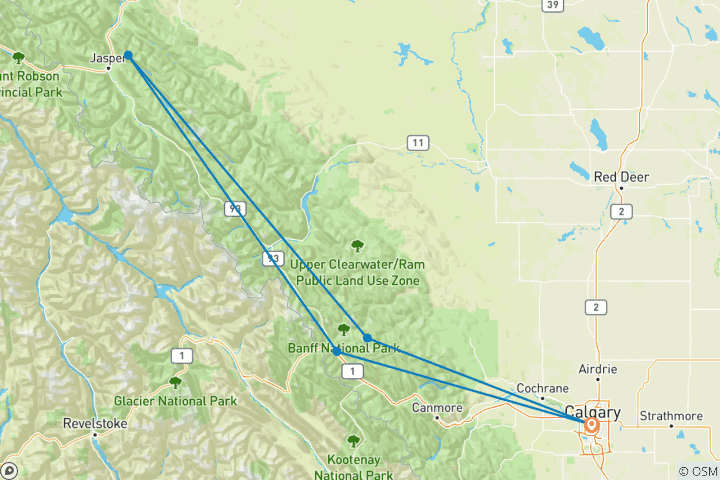 Map of Classic Canadian Rockies 