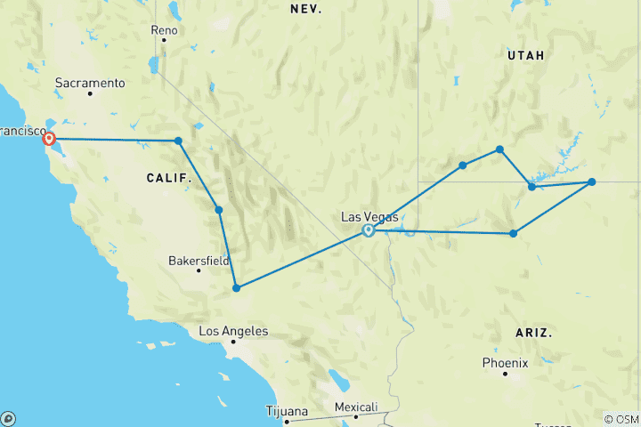 Mapa de Lo mejor del oeste de EE.UU.