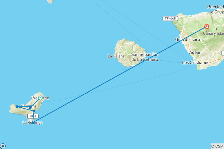 Map of Highlights of El Hierro Walk