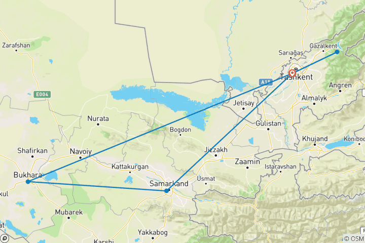 Map of Wonders of Uzbekistan - Private Tour