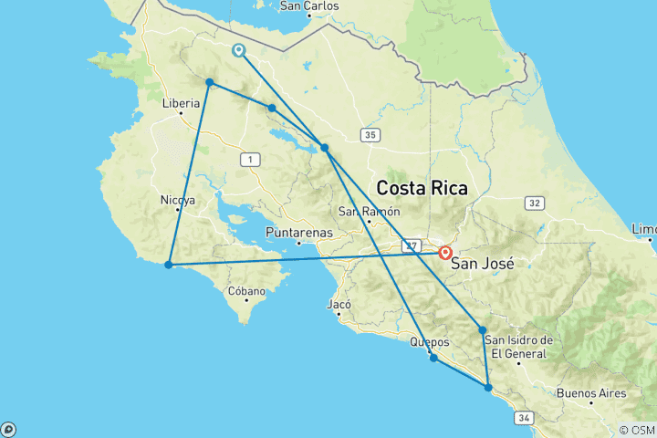 Mapa de Paradiso - Viaje de aventura de 15 días