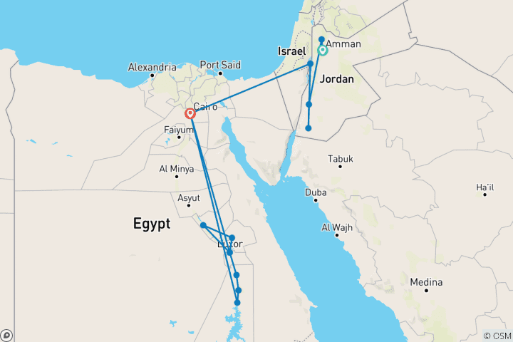 Map of A Family Expedition: Jordan and Egypt Adventure