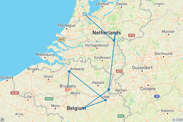 Map of Tulip Time in Holland & Belgium for Garden and Nature Lovers 2025