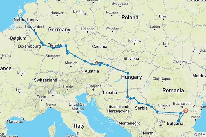 Mapa de Ríos emblemáticos de Europa: Rin, Meno y Danubio 2025