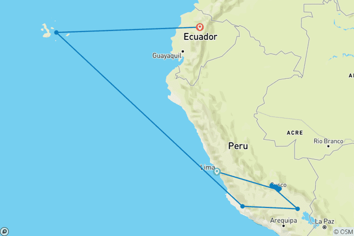 Map of Discover the Galápagos & Peru 2025