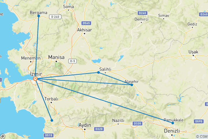 Karte von Smyrna und die sieben Kirchen