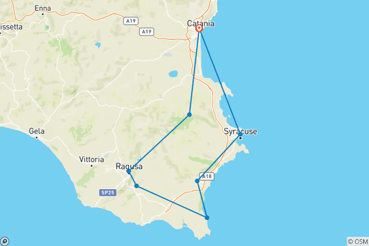 Carte du circuit Un avant-goût de la Sicile