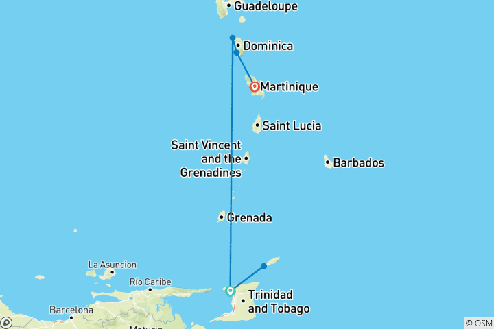 Map of Island Hopping in the Kaleidoscope of the Caribbean