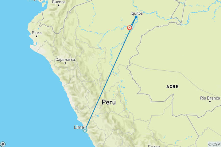 Map of Perú - Luxury Amazonas 6 days