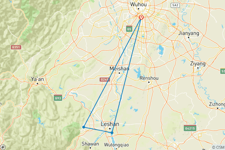 Map of Chengdu’s Natural Panda Paradise