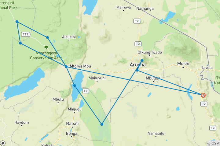 Map of Amazing North Tanzania