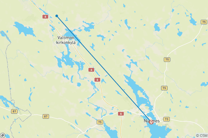 Map of Guesthouse To Guesthouse Karelia À La Carte Sauna Tour