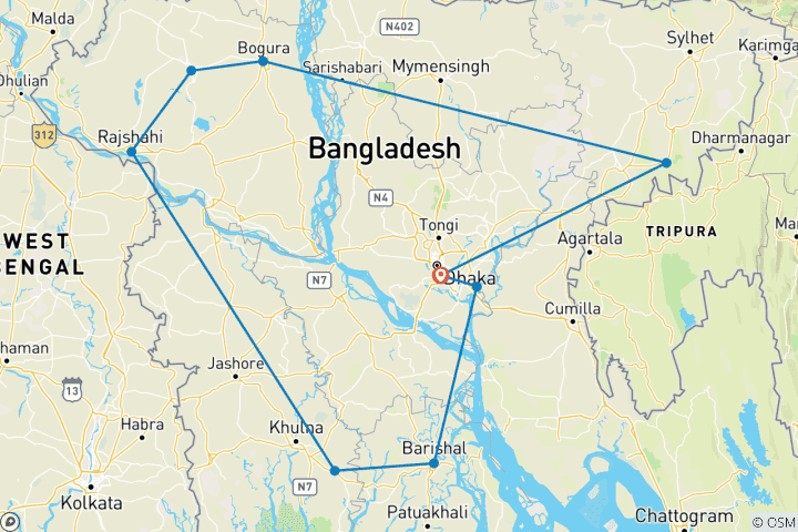 Kaart van Verken het beste van Bangladesh