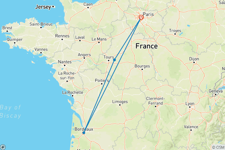 Map of 10 Days Tailor-Made Best France Tour, Private Guide & Exclusive Driver and Car