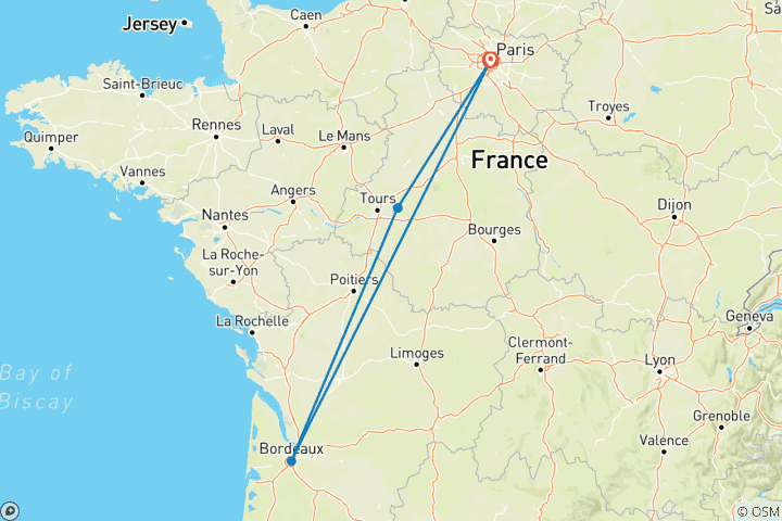 Map of Tailor-Made Best France Tour with Daily Departure