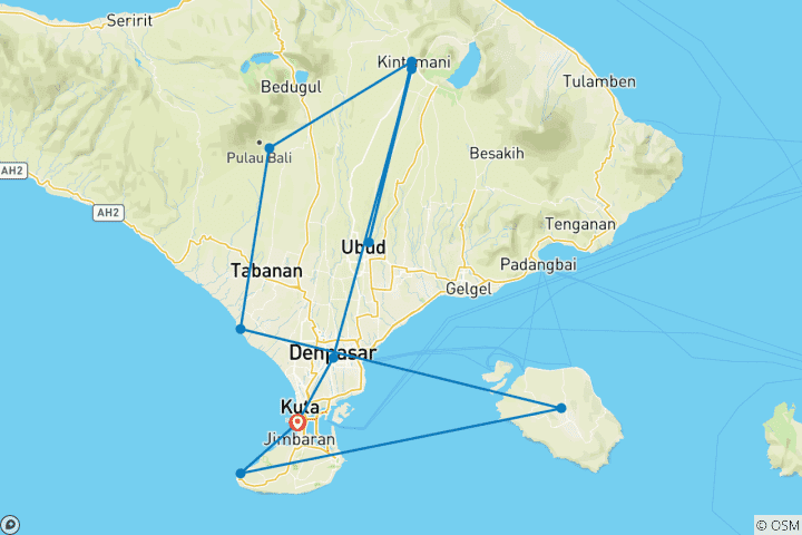 Map of Explore The Beauty of Bali in 14 Days