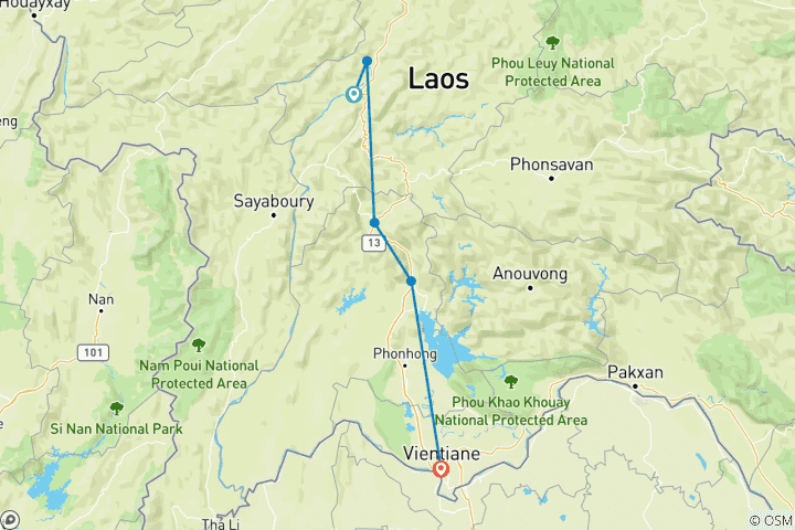 Carte du circuit Greatful Laos Cycling Holiday 10 Days - en anglais