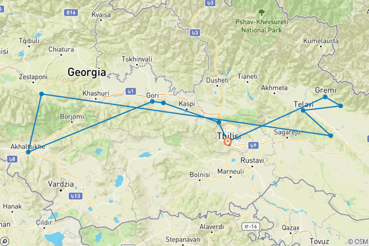 Carte du circuit Cyclisme en Géorgie - Nouveau