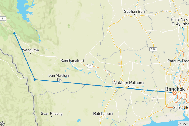 Carte du circuit Croisière sur la rivière Kwai - 9 jours