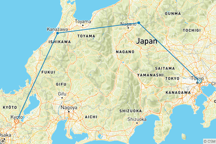 Map of Premium Highlights of Japan