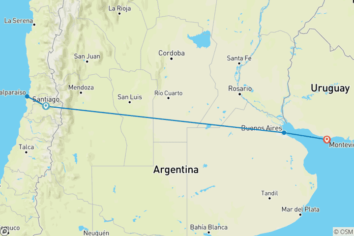 Carte du circuit Capitales d'Amérique du Sud