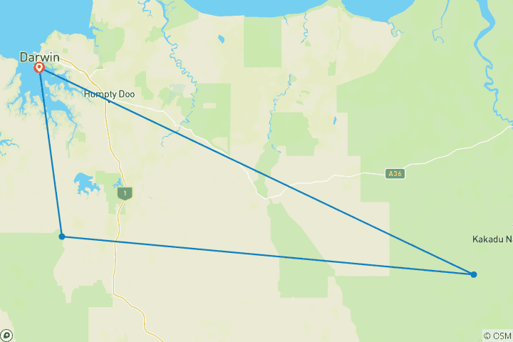 Mapa de Lo mejor del Top End y Kakadu